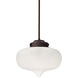 Mira 1 Light Bronze Stem Pendant Ceiling Light in Frost Glass