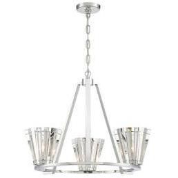 Ricca 3 Light 28.5 inch Chrome Chandelier Ceiling Light