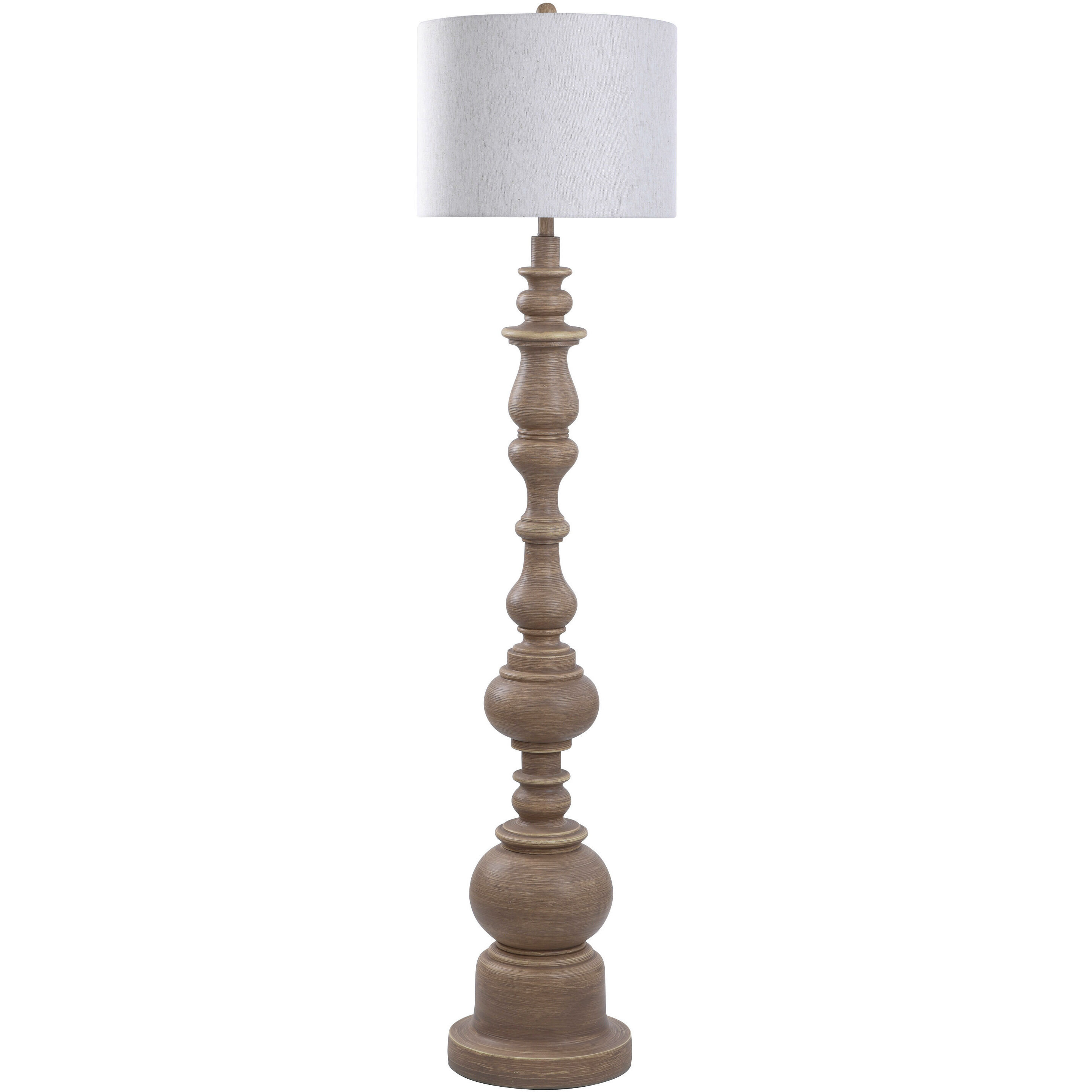 Cameron 64 inch 150 watt Light Natural Oak Brushed Floor Lamp Portable Light