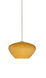 Peri 1 Light Satin Nickel Pendant Ceiling Light in Amber Matte Glass, Halogen