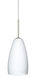 Chrissy 1 Light Satin Nickel Pendant Ceiling Light in Opal Matte Glass