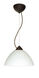 Tessa 1 Light Bronze Pendant Ceiling Light in White Glass, Incandescent