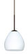 Bolla 1 Light Bronze Pendant Ceiling Light in Opal Matte Glass, Incandescent