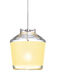 Pica 6 LED Satin Nickel Pendant Ceiling Light in Creme Sand Glass