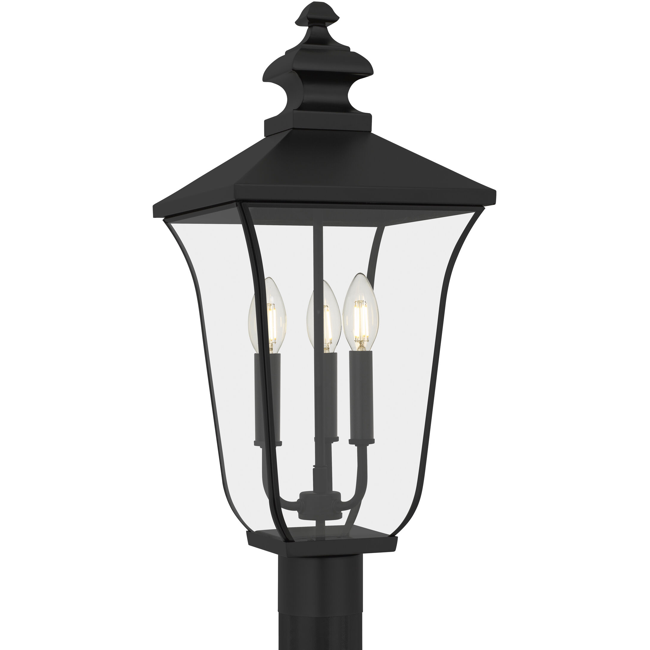 Farley 3 Light 22.75 inch Matte Black Outdoor Post Lantern