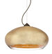 Brio 1 Light Bronze Pendant Ceiling Light in Gold Foil Glass, Halogen