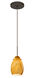 Pera 1 Light Bronze Pendant Ceiling Light in Honey Glass, Incandescent