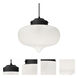 Mira 1 Light Black Cord Pendant Ceiling Light