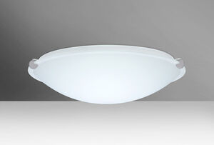 Trio 16 LED 16 inch Satin Nickel Flush Mount Ceiling Light in White Glass