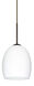 Lucia 1 Light Bronze Pendant Ceiling Light in Opal Matte Glass, Incandescent