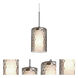 Esa 1 Light Satin Nickel Pendant Ceiling Light in Incandescent, Smoke Glass