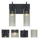 Juni 10 2 Light 12 inch Black Vanity Lighting Wall Light in Moss Bubble Glass