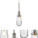 Wish 1 Light Satin Nickel Pendant Ceiling Light