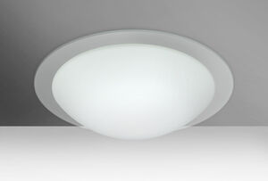 Ring 15 2 Light 16 inch Flush Mount Ceiling Light in Incandescent, White/Clear Ring Glass