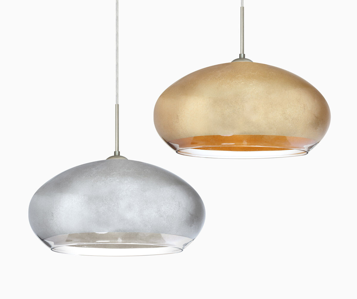Besa Brio LED Pendant in Bronze with Gold Foil Glass 1JT Besa Brio LED Pendant in Bronze with Gold Foil Glass 1JT