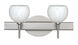 Palla 5 2 Light 15 inch Satin Nickel Vanity Lighting Wall Light in Halogen, Carrera Glass