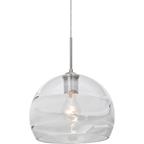 Spirit 10 1 Light Satin Nickel Cord Pendant Ceiling Light in Clear Glass