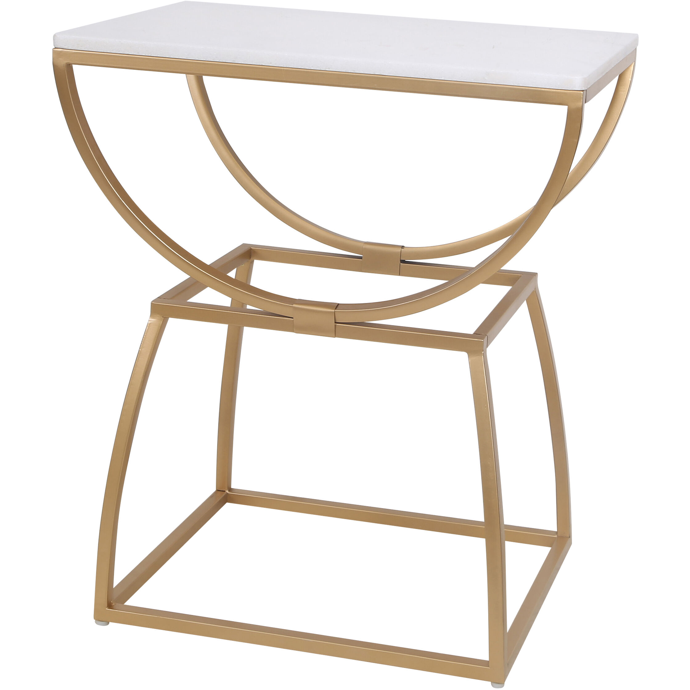 Loren 28 X 24 inch White and Gold Side Table