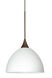 Brella LED Bronze Pendant Ceiling Light in White Glass
