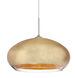 Brio LED Satin Nickel Pendant Ceiling Light in Gold Foil Glass