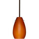 Pera 9 1 Light Bronze Stem Pendant Ceiling Light in Incandescent, Amber Matte Glass