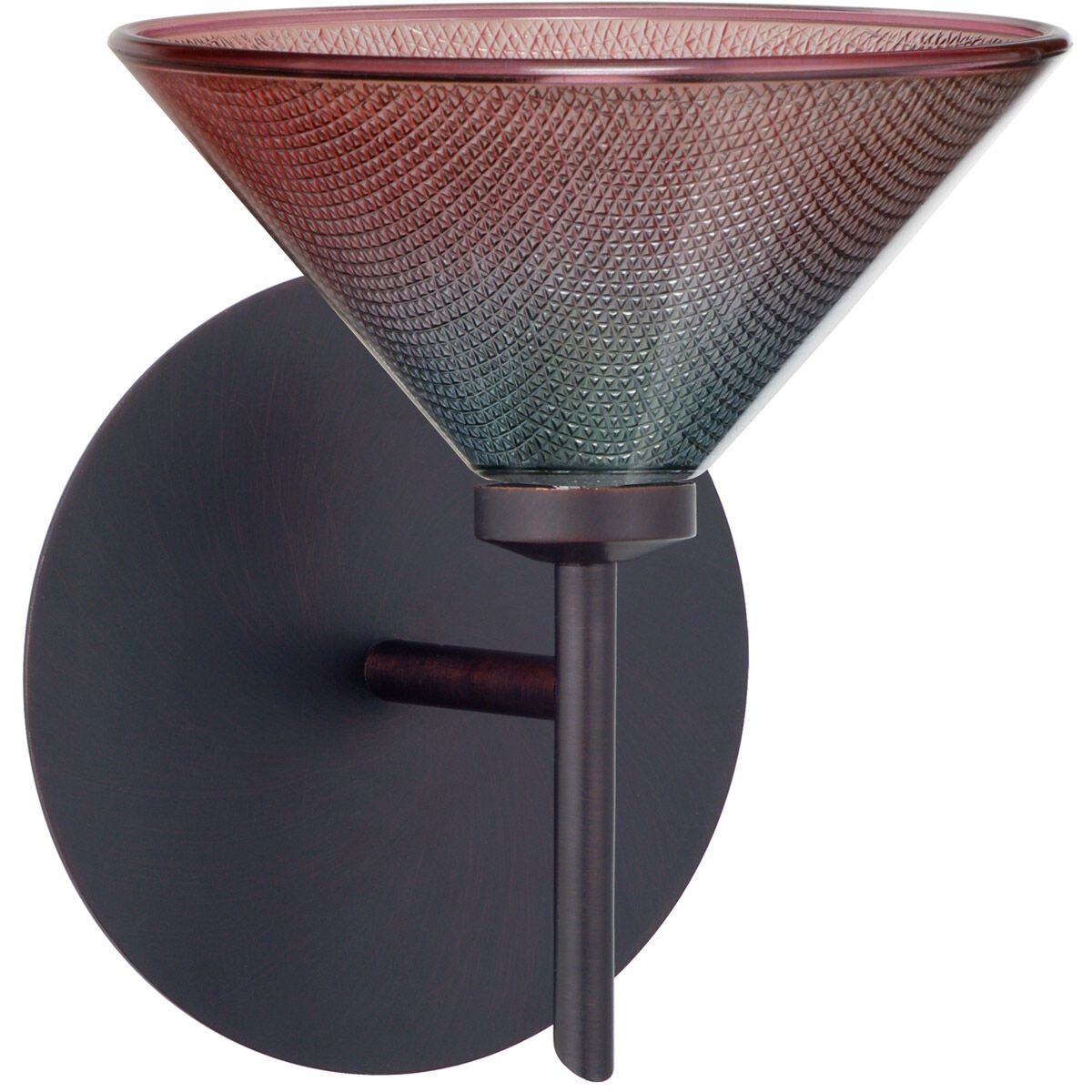 Kona 1 Light 6 inch Bronze Mini Sconce Wall Light in Halogen, Bi-color Glass