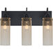 Juni 10 3 Light 20 inch Black Vanity Lighting Wall Light in Gold Bubble Glass