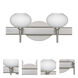 Lasso 2 Light 15 inch Satin Nickel Vanity Lighting Wall Light in Halogen, Opal Matte Glass