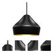 Lotus 1 Light Black Cord Pendant Ceiling Light
