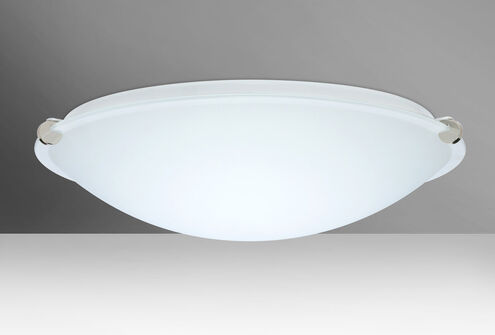 Trio 20 LED 20 inch Polished Nickel Flush Mount Ceiling Light in White Glass