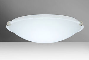 Trio 20 LED 20 inch Polished Nickel Flush Mount Ceiling Light in White Glass