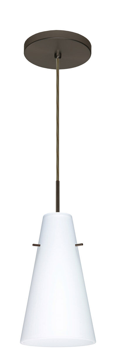 Cierro LED Bronze Pendant Ceiling Light in Opal Matte Glass