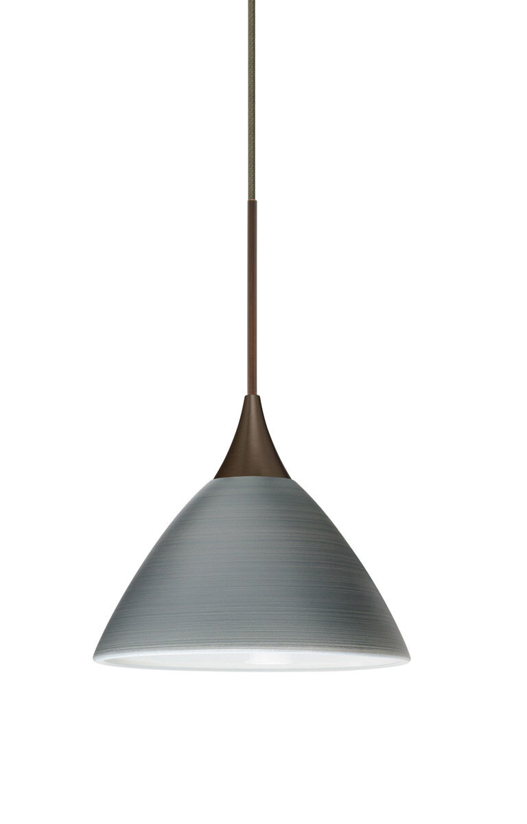Domi LED Bronze Pendant Ceiling Light in Titan Glass
