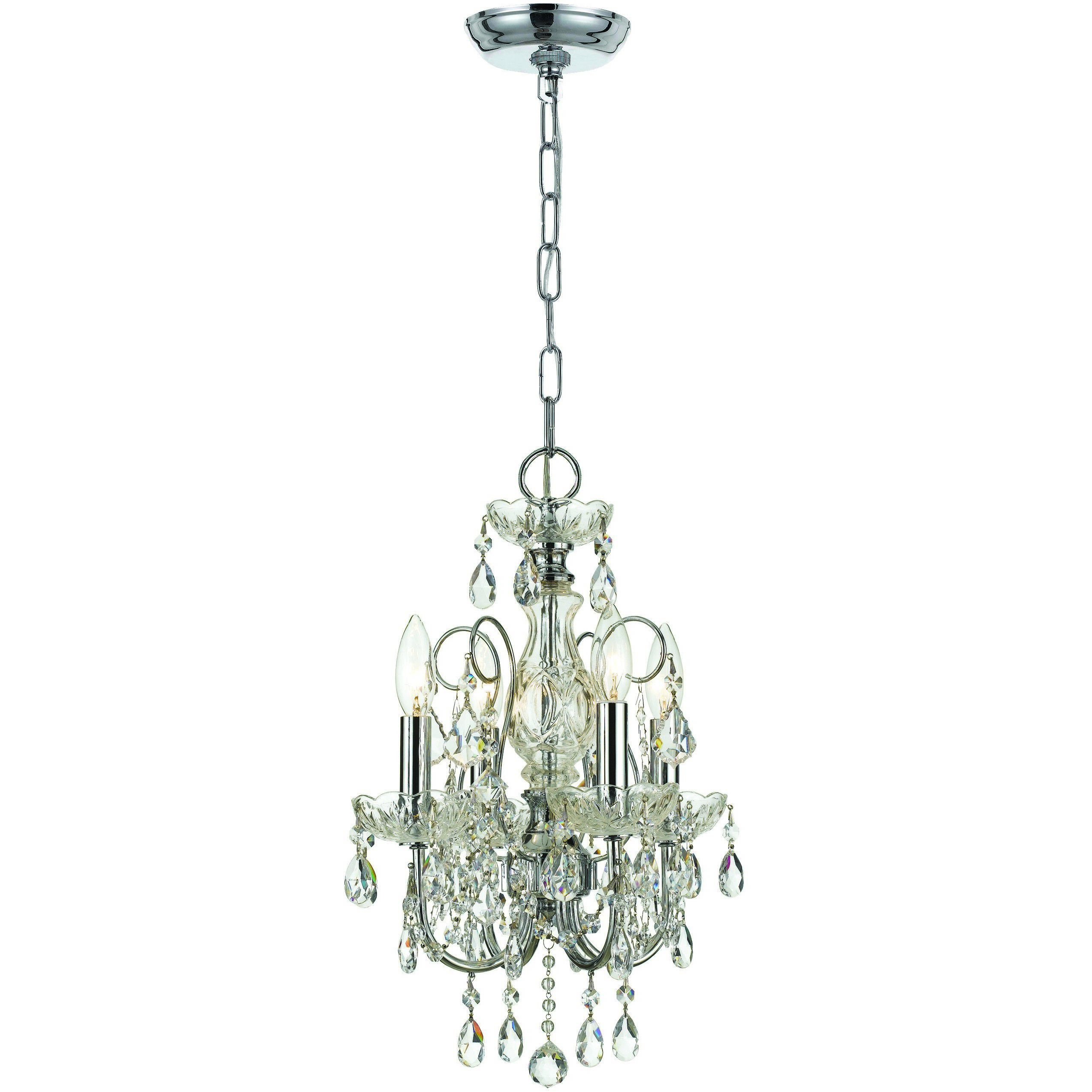 Imperial 4 Light 12 inch Polished Chrome Mini Chandelier Ceiling Light in Clear Hand Cut