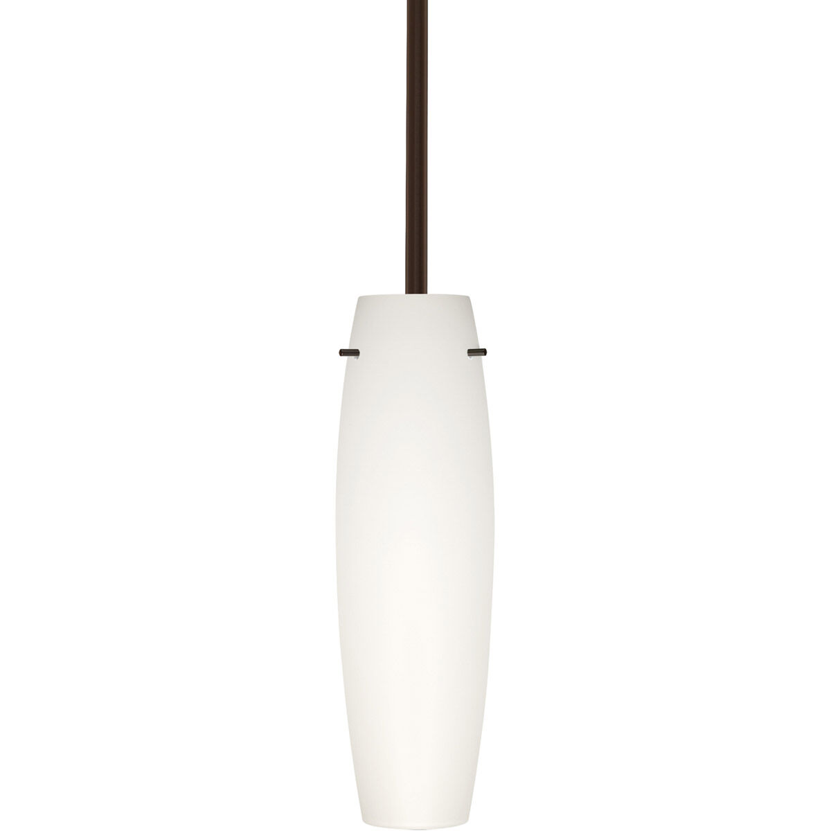 Tu Tu 1 Light Bronze Stem Pendant Ceiling Light in Opal Matte Glass