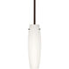 Tu Tu 1 Light Bronze Stem Pendant Ceiling Light in Opal Matte Glass