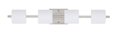 Paolo LED 30 inch Satin Nickel Vanity Lighting Wall Light in Opal Matte Glass