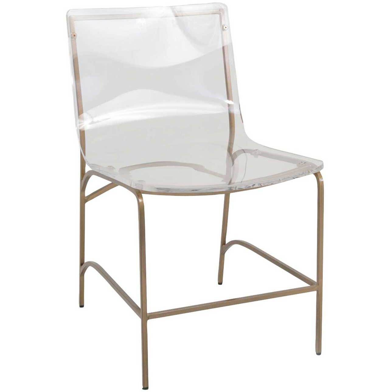 Penelope Antique Gold / Clear Acrylic Dining Chair