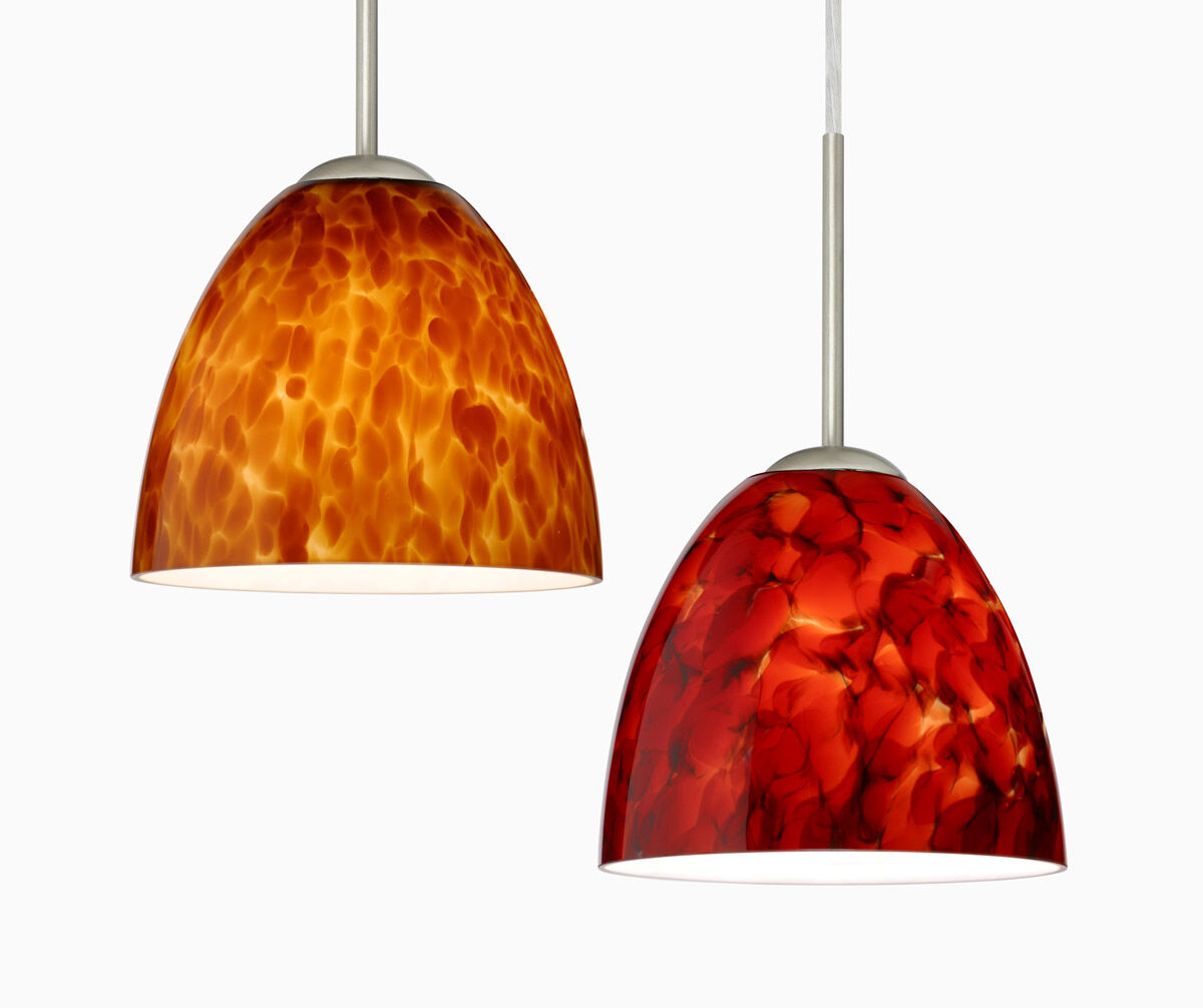 Sasha II LED Bronze Pendant Ceiling Light in Honey Glass 