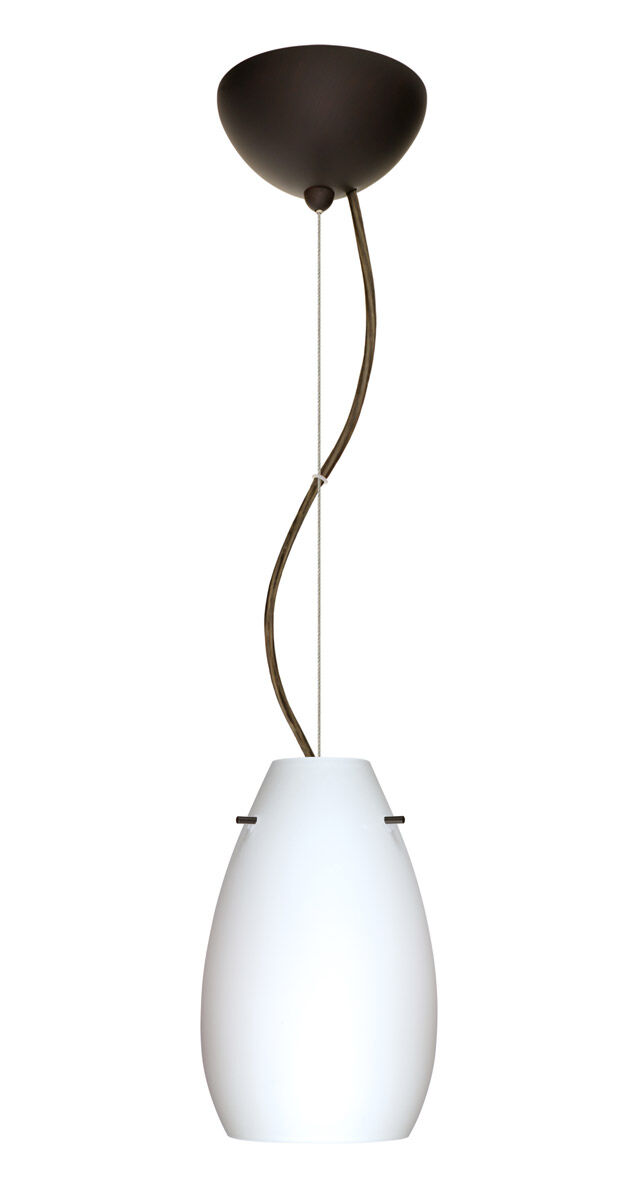 Pera 9 LED Bronze Pendant Ceiling Light in Opal Matte Glass