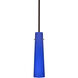 Camino 1 Light Bronze Stem Pendant Ceiling Light in Cobalt Blue Matte Glass
