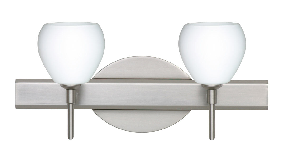 Tay Tay 2 Light 15 inch Satin Nickel Vanity Lighting Wall Light in Halogen, Opal Matte Glass