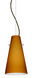 Cierro 1 Light Bronze Pendant Ceiling Light in Incandescent, Amber Matte Glass