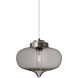 Mira 1 Light Satin Nickel Cord Pendant Ceiling Light
