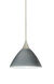 Domi 1 Light Satin Nickel Pendant Ceiling Light in Titan Glass, Halogen