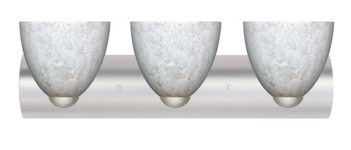 Sasha Ii 3 Light 22 inch Satin Nickel Vanity Lighting Wall Light in Incandescent, Carrera Glass