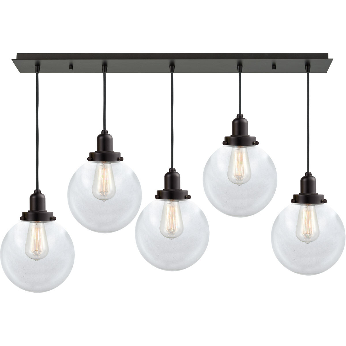 Whitney Large Beacon 5 Light 36 inch Oil Rubbed Bronze Linear Pendant Ceiling Light, Whitney