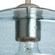 Zen 1 Light Satin Nickel Pendant Ceiling Light in Blue Bubble Glass