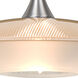 Spazio LED Satin Nickel Cord Pendant Ceiling Light in Frost Glass