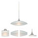 Spazio LED Satin Nickel Cord Pendant Ceiling Light in Clear with Frost Glass